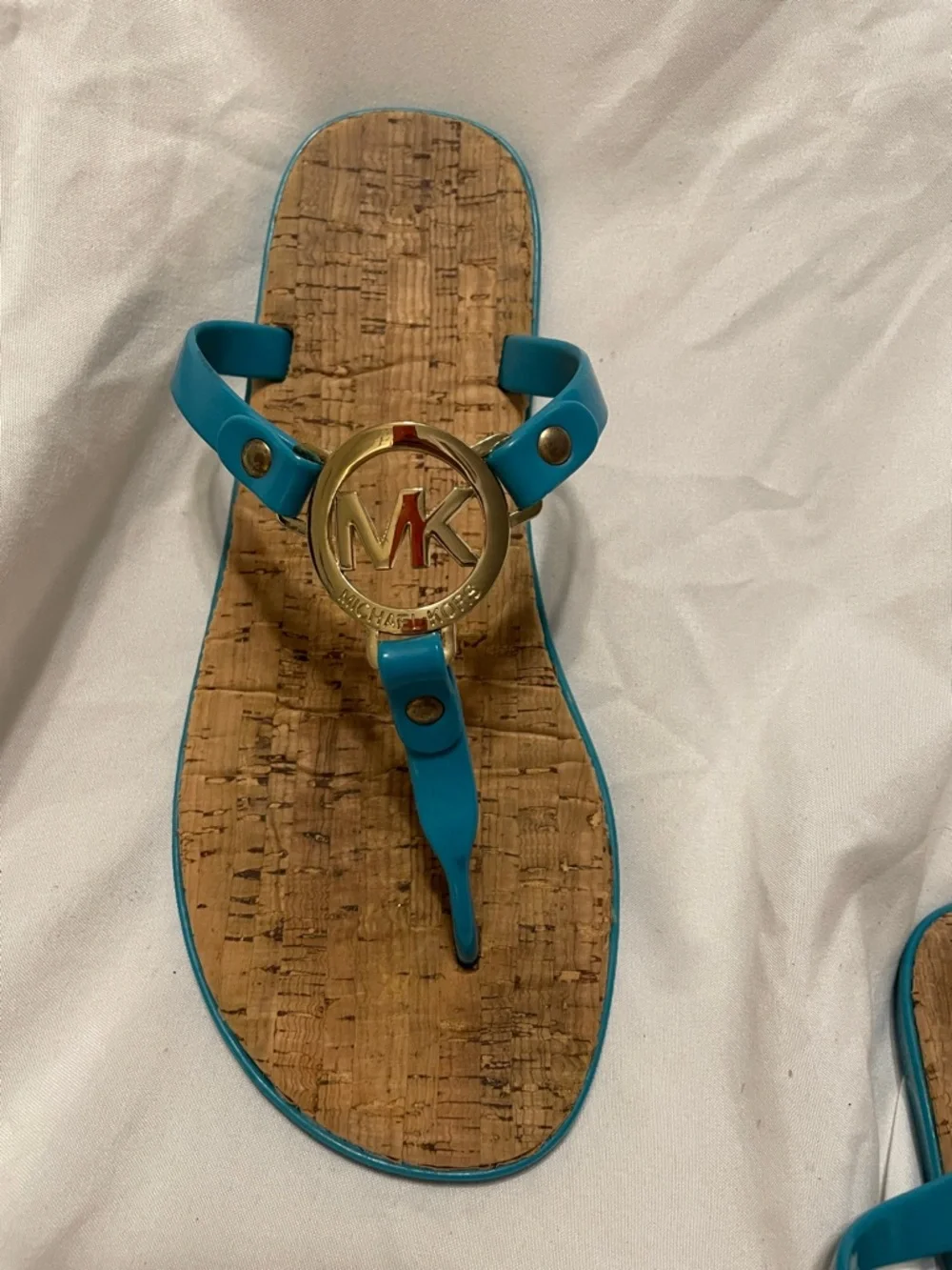 Michael Kors turquoise thong sandals